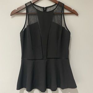 NWOT Dynamite Peplum Mesh Cut Out Top